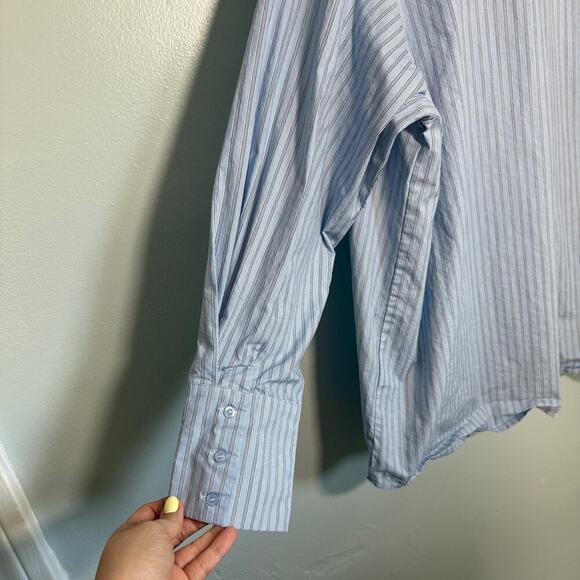 Lioness Australia Boyfriend XL Blue White Striped Oversized Button Down Shirt - Picture 4 of 8